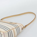 BURBERRY Shoulder Bag Canvas White Silver Auth ep15254-8