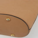CELINE Shoulder Bag Leather Beige Gold Tone Auth ep15255-14