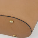 CELINE Shoulder Bag Leather Beige Gold Tone Auth ep15255-16
