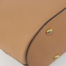 CELINE Shoulder Bag Leather Beige Gold Tone Auth ep15255-9