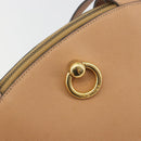 CELINE Shoulder Bag Leather Beige Gold Tone Auth ep15255-17