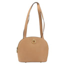 CELINE Shoulder Bag Leather Beige Gold Tone Auth ep15255-13