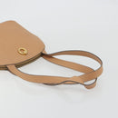 CELINE Shoulder Bag Leather Beige Gold Tone Auth ep15255-7