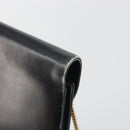 Christian Dior Chain Shoulder Bag Leather Black Gold Tone Auth ep15258-9