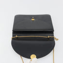 Christian Dior Chain Shoulder Bag Leather Black Gold Tone Auth ep15258-11