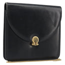 Christian Dior Chain Shoulder Bag Leather Black Gold Tone Auth ep15258-1