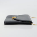 Christian Dior Chain Shoulder Bag Leather Black Gold Tone Auth ep15258-3