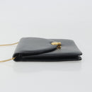 Christian Dior Chain Shoulder Bag Leather Black Gold Tone Auth ep15258-4