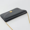 Christian Dior Chain Shoulder Bag Leather Black Gold Tone Auth ep15258-6