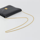 Christian Dior Chain Shoulder Bag Leather Black Gold Tone Auth ep15258-7