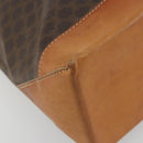 CELINE Macadam Tote Bag PVC Leather Brown Gold Tone Auth ep15259-14