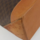 CELINE Macadam Tote Bag PVC Leather Brown Gold Tone Auth ep15259-16