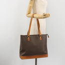 CELINE Macadam Tote Bag PVC Leather Brown Gold Tone Auth ep15259-22