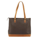 CELINE Macadam Tote Bag PVC Leather Brown Gold Tone Auth ep15259-2