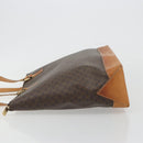 CELINE Macadam Tote Bag PVC Leather Brown Gold Tone Auth ep15259-4