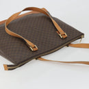 CELINE Macadam Tote Bag PVC Leather Brown Gold Tone Auth ep15259-6