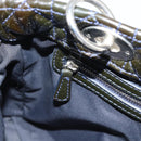 Christian Dior Canage Hand Bag Patent Navy Silver Auth ep15260-20