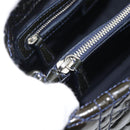 Christian Dior Canage Hand Bag Patent Navy Silver Auth ep15260-22