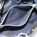 Christian Dior Canage Hand Bag Patent Navy Silver Auth ep15260-23