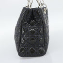 Christian Dior Canage Hand Bag Patent Navy Silver Auth ep15260-3