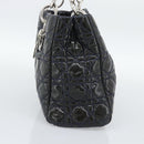 Christian Dior Canage Hand Bag Patent Navy Silver Auth ep15260-4
