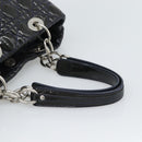 Christian Dior Canage Hand Bag Patent Navy Silver Auth ep15260-7