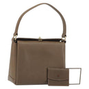 GUCCI Hand Bag Leather Brown Gold Tone Auth ep15262A-1