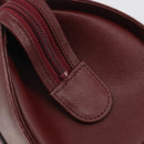 BURBERRY Hand Bag Leather Bordeaux Gold Tone Auth ep15263-10
