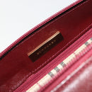 BURBERRY Hand Bag Leather Bordeaux Gold Tone Auth ep15263-19