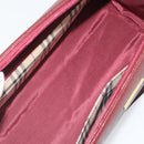 BURBERRY Hand Bag Leather Bordeaux Gold Tone Auth ep15263-12