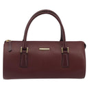 BURBERRY Hand Bag Leather Bordeaux Gold Tone Auth ep15263-13