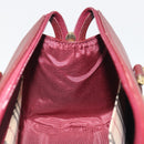 BURBERRY Hand Bag Leather Bordeaux Gold Tone Auth ep15263-20