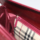 BURBERRY Hand Bag Leather Bordeaux Gold Tone Auth ep15263-22