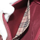 BURBERRY Hand Bag Leather Bordeaux Gold Tone Auth ep15263-24