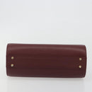 BURBERRY Hand Bag Leather Bordeaux Gold Tone Auth ep15263-5