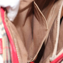 BURBERRY Nova Check Hand Bag Canvas Beige Red Auth ep15265-12
