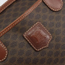 CELINE Macadam Hand Bag PVC Leather Brown Gold Tone Auth ep15266-18
