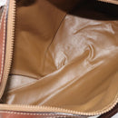 CELINE Macadam Hand Bag PVC Leather Brown Gold Tone Auth ep15266-11