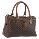 CELINE Macadam Hand Bag PVC Leather Brown Gold Tone Auth ep15266-1