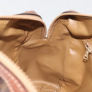 CELINE Macadam Hand Bag PVC Leather Brown Gold Tone Auth ep15266-21