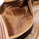 CELINE Macadam Hand Bag PVC Leather Brown Gold Tone Auth ep15266-23