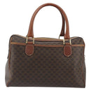 CELINE Macadam Hand Bag PVC Leather Brown Gold Tone Auth ep15266-2