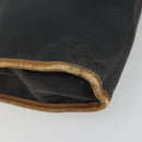 CELINE Clutch Bag Leather Black Gold Tone Auth ep15267-15