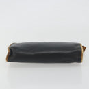 CELINE Clutch Bag Leather Black Gold Tone Auth ep15267-6