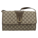 GUCCI GG Supreme Shoulder Bag PVC Leather Beige Gold Tone Auth ep15270-13