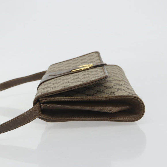 GUCCI GG Supreme Shoulder Bag PVC Leather Beige Gold Tone Auth ep15270