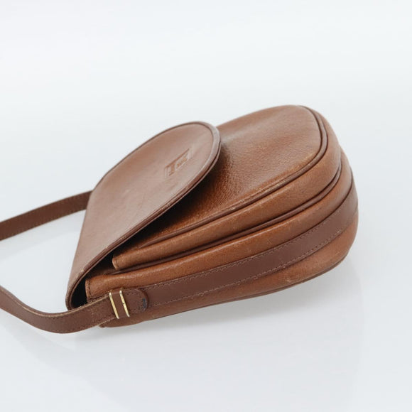 Burberrys Shoulder Bag Leather Brown Gold Tone Auth ep15272