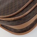 CELINE Macadam Shoulder Bag PVC Leather Brown Gold Tone Auth ep15274-14