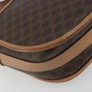 CELINE Macadam Shoulder Bag PVC Leather Brown Gold Tone Auth ep15274-16