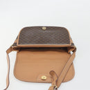 CELINE Macadam Shoulder Bag PVC Leather Brown Gold Tone Auth ep15274-18